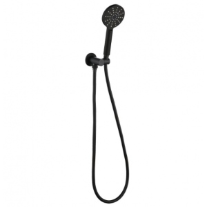 Cora Round Matte Black Hand Shower On Bracket